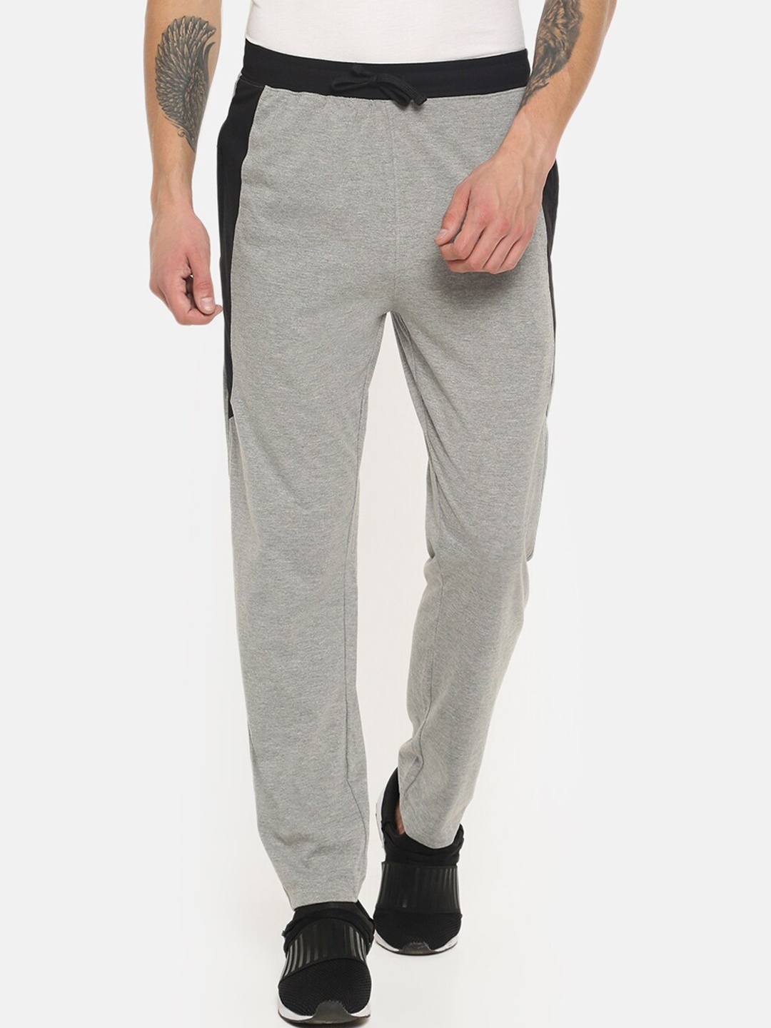 

Dollar Men Grey Melange Solid Athleisure Slim Fit Track Pants