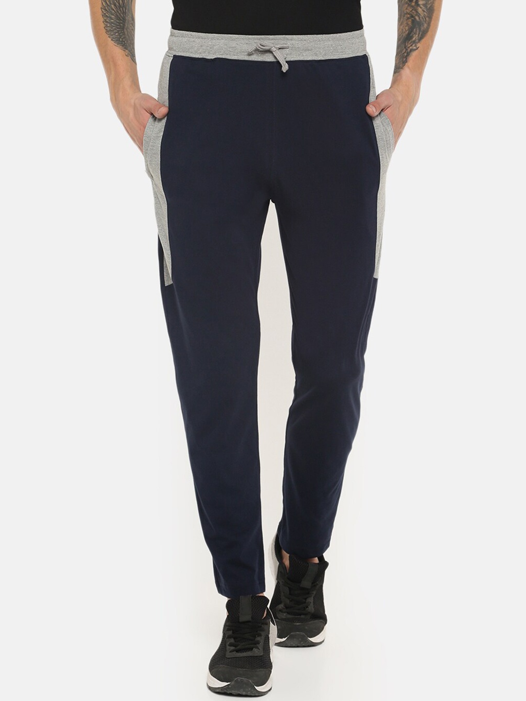 

Dollar Men Navy Blue Solid Athleisure Track Pants