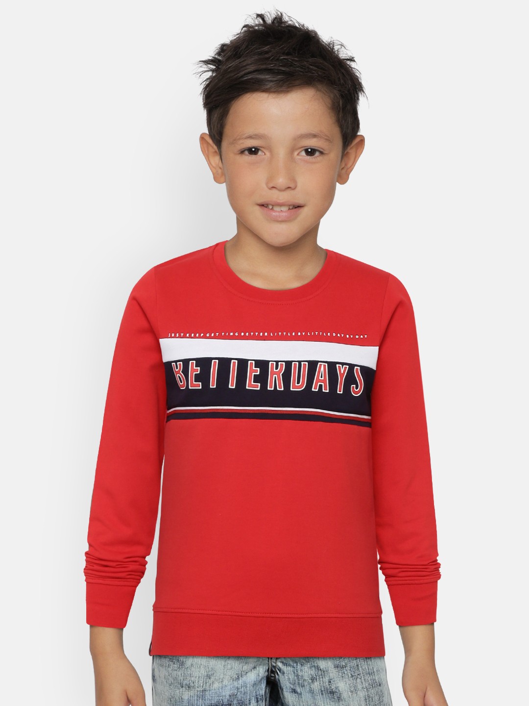 

Monte Carlo Boys Red & Navy Typography Print Sweatshirt