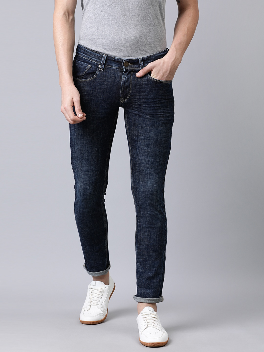 

SPYKAR Men Blue Skinny Fit Low-Rise Clean Look Stretchable Jeans