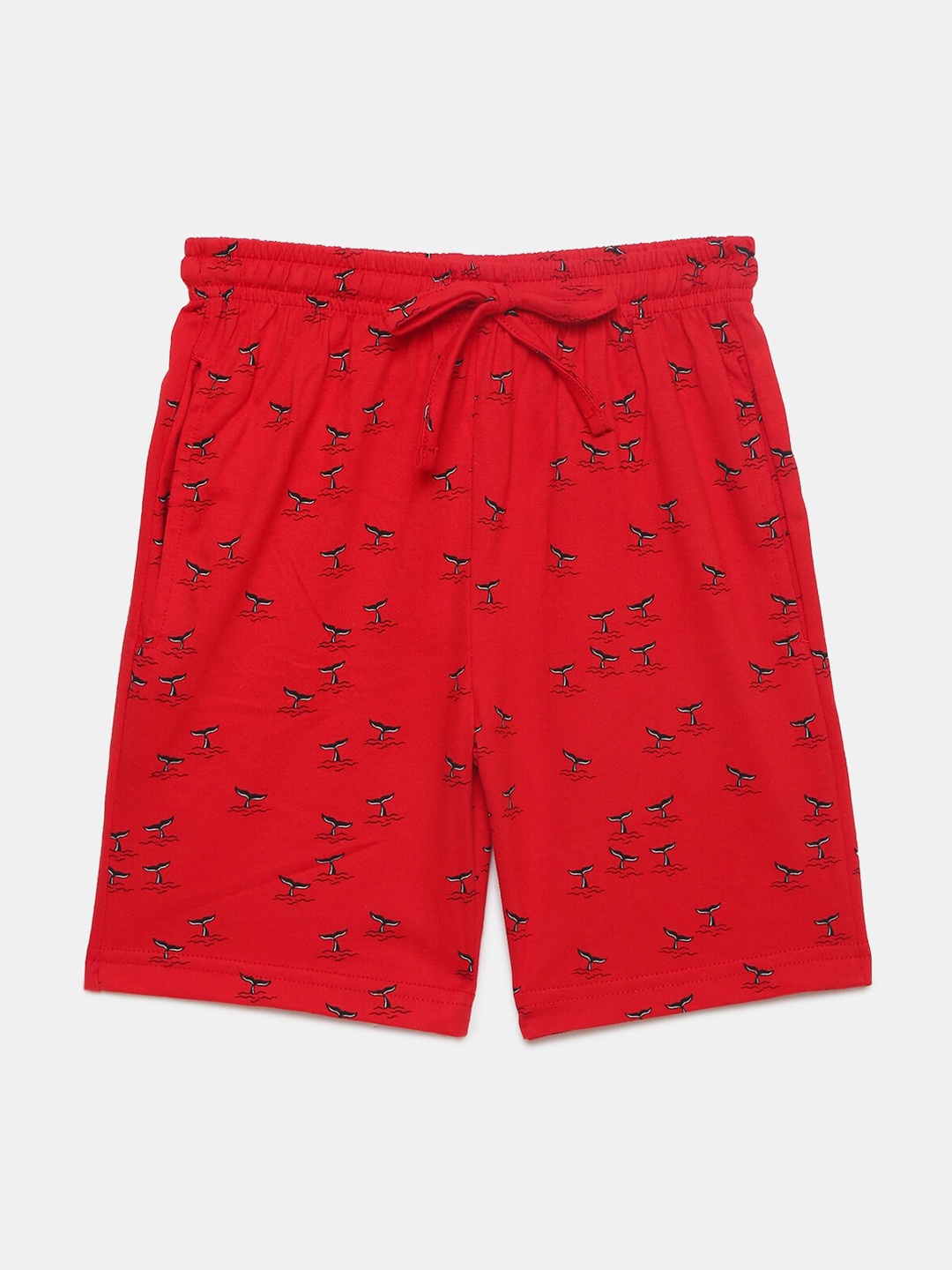 

mackly Boys Red Printed Lounge Shorts