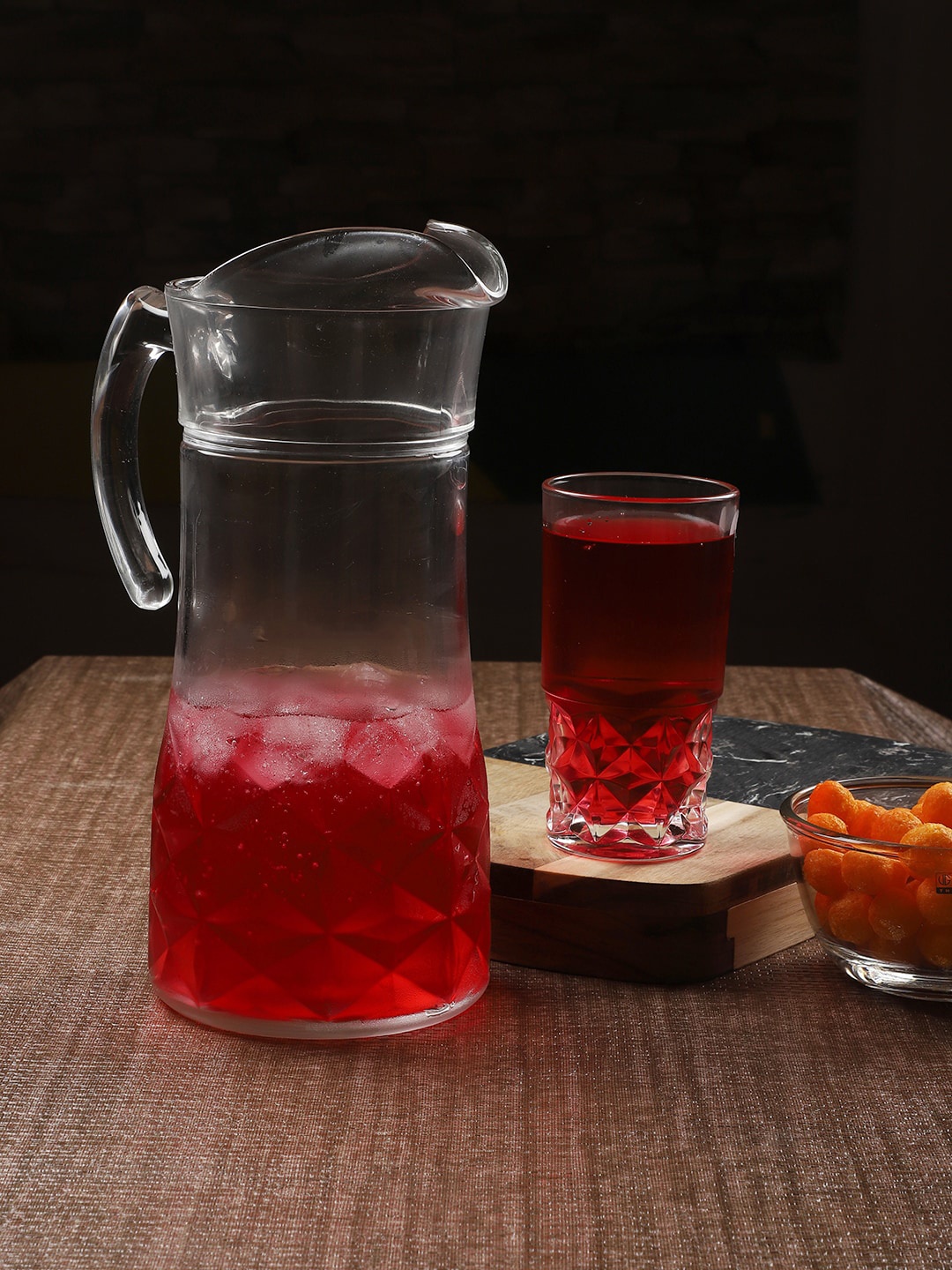 

Luminarc Set of 7 Transparent Textured Water Jug & Glasses