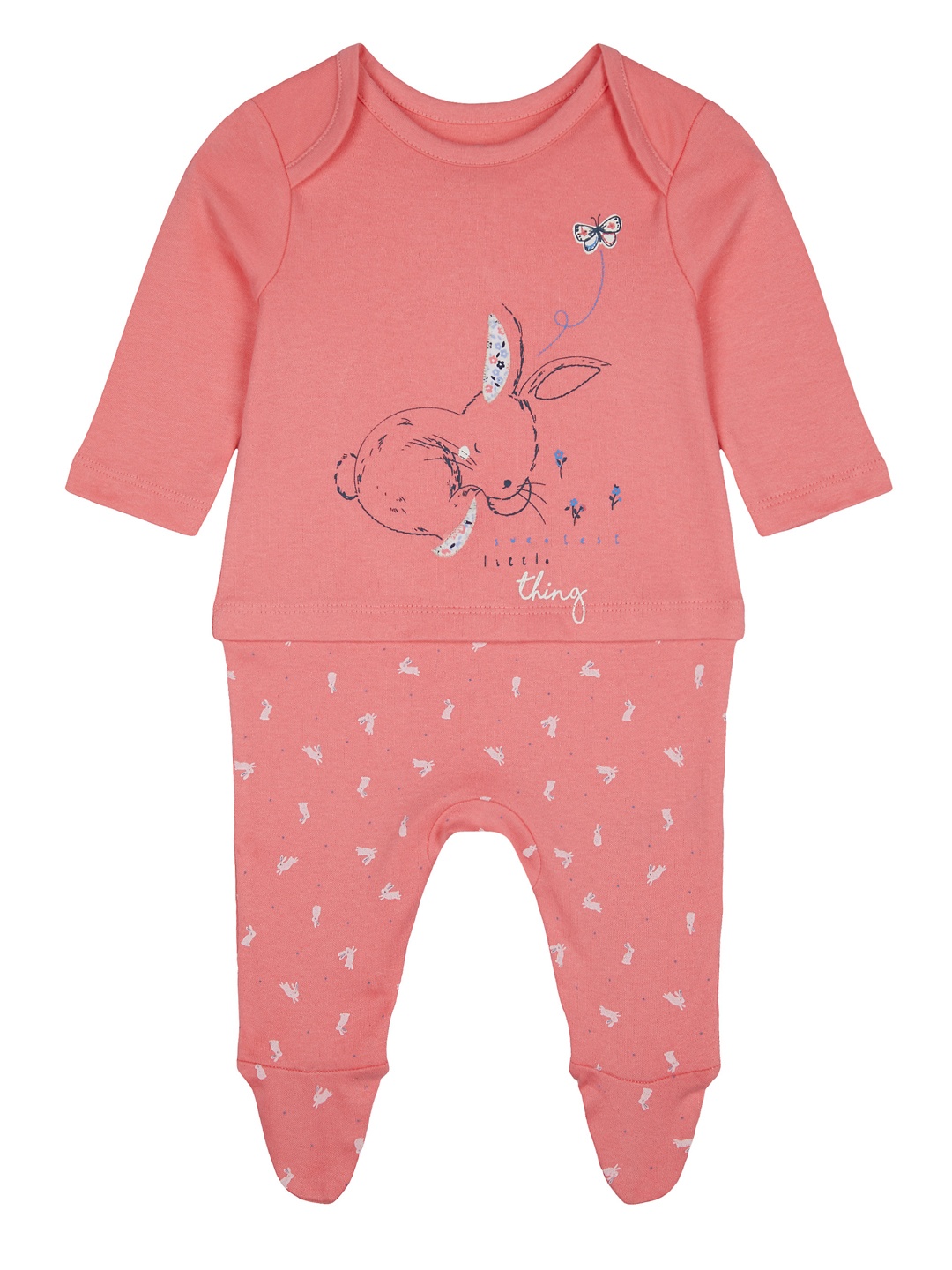 

mothercare Infants Peach Coloured Printed Rompers