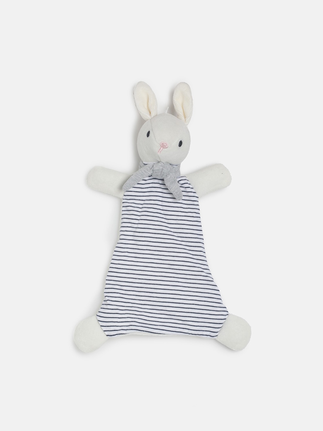 

Mini Klub Unisex Kids Beige & Blue Striped Bunny Baby Gear Comforter