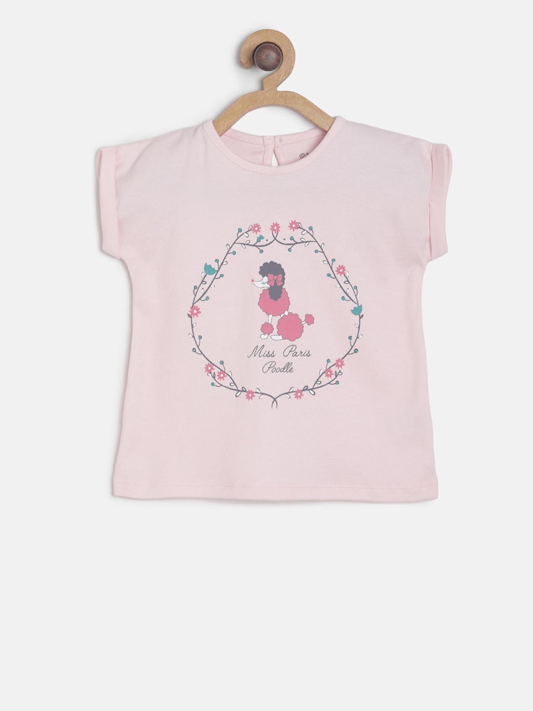 

MINI KLUB Girls Pink Printed Pure Cotton Top
