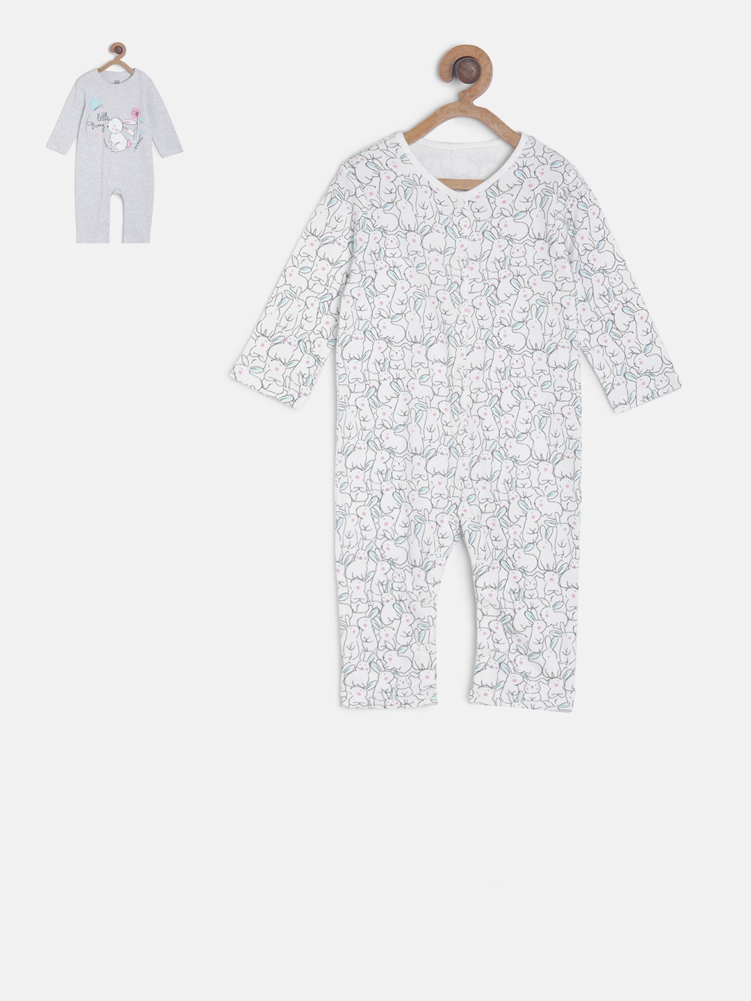 

MINI KLUB Newborn Girls Pack Of 2 Rompers, Multi