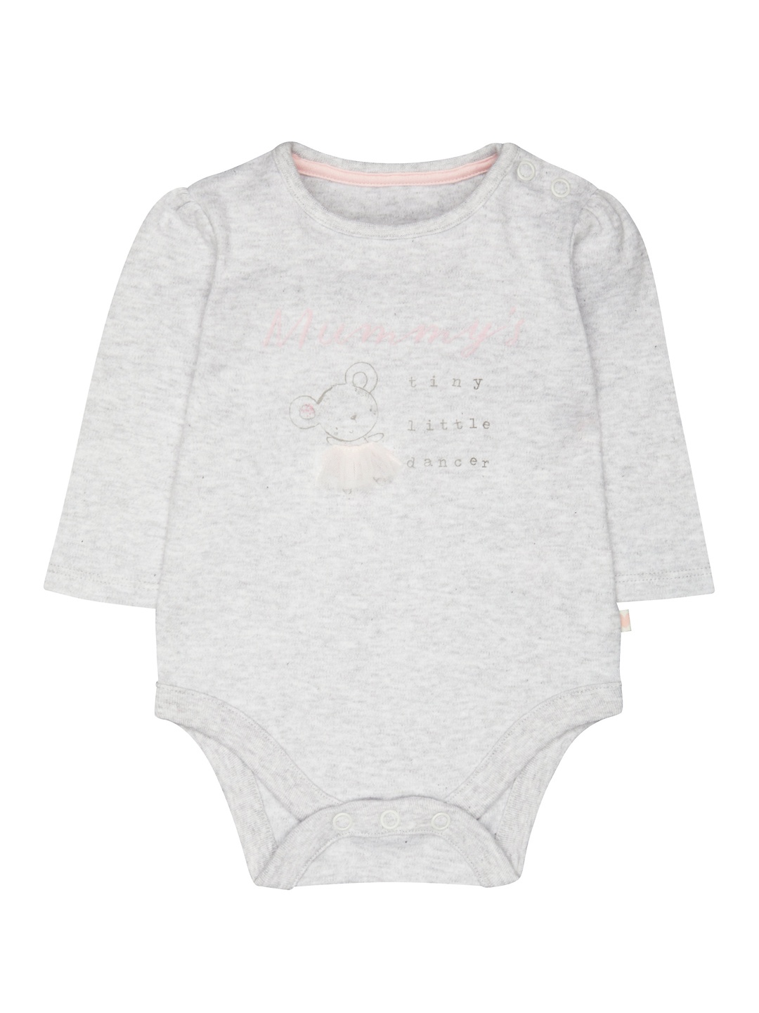 

mothercare Girls Grey Printed Bodysuit