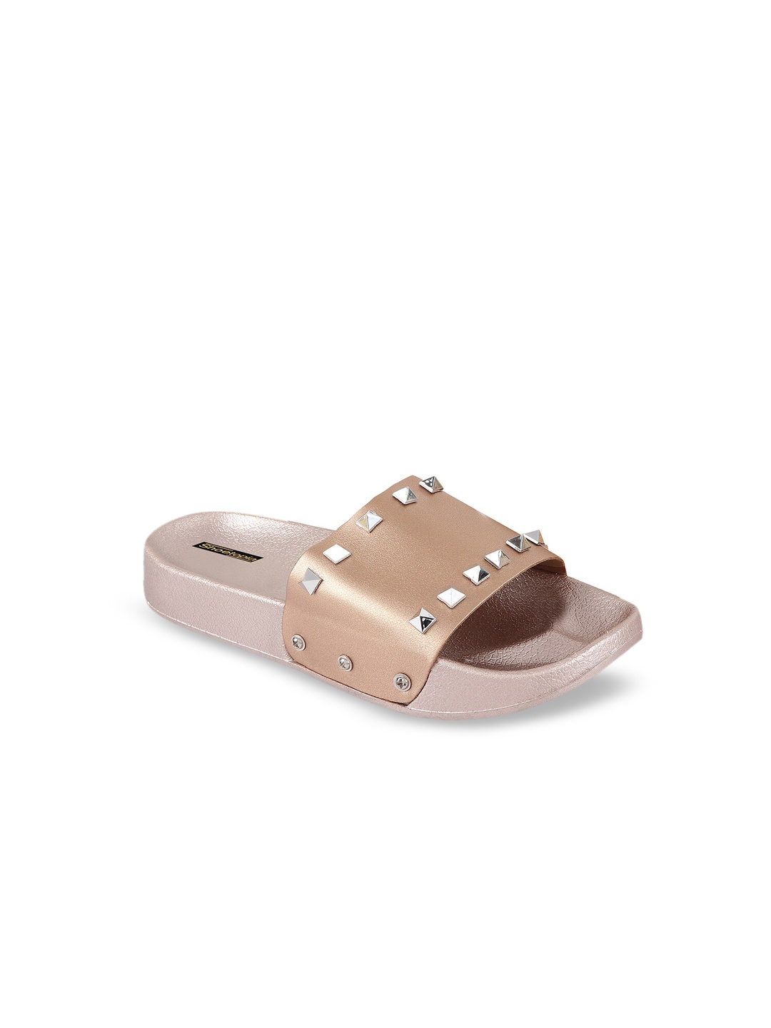 

Shoetopia Girls Copper-Toned Solid Sliders