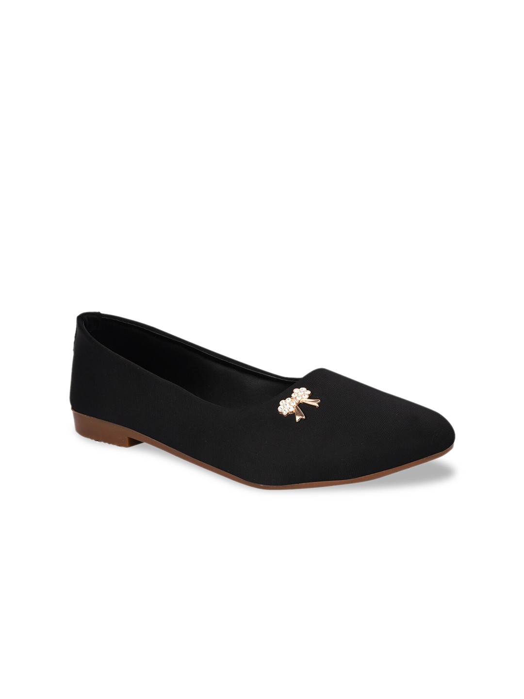 

Shoetopia Girls Black Solid Ballerinas