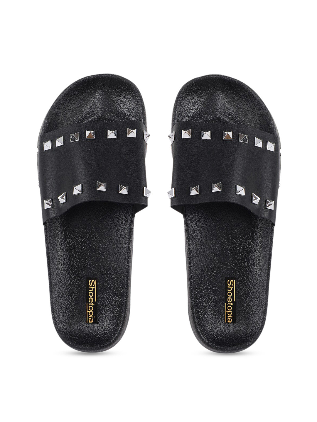 

Shoetopia Girls Black Embellished Sliders