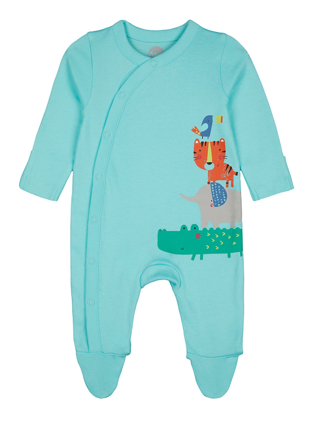 

mothercare Infants Sea Green Printed Rompers