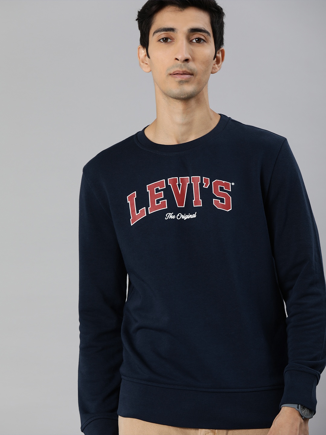 

Levis Men Navy Blue Printed Sweatshirt