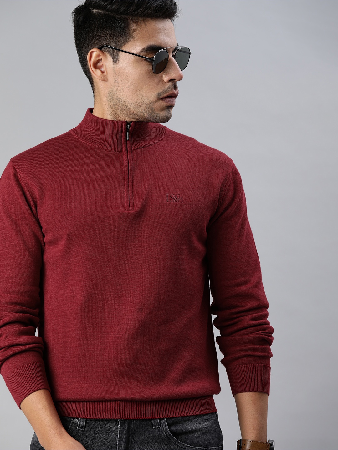 

Levis Men Red Solid Pullover Sweater