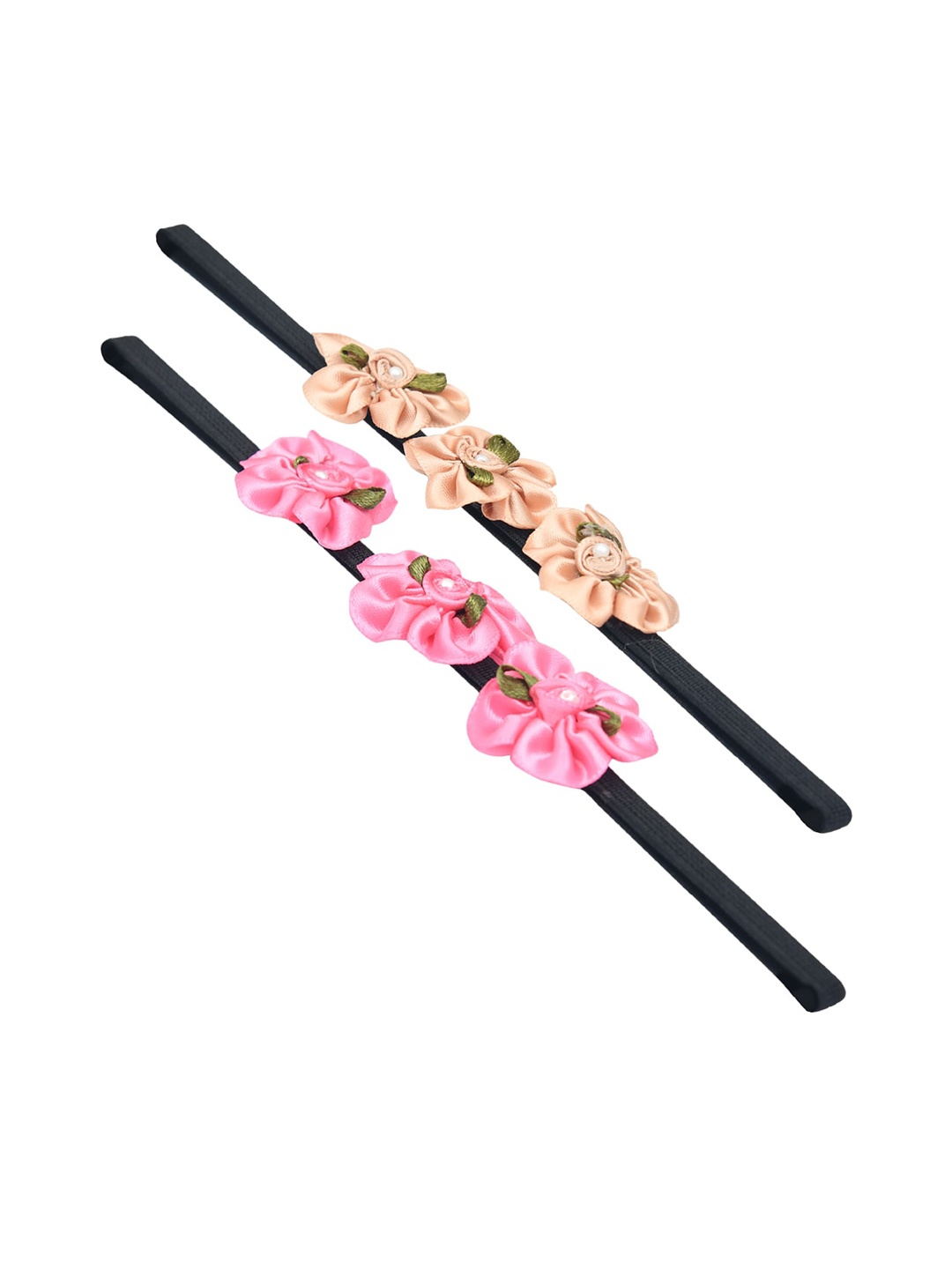 

FUNKRAFTS Girls Black & Pink Set of 2 Hairband