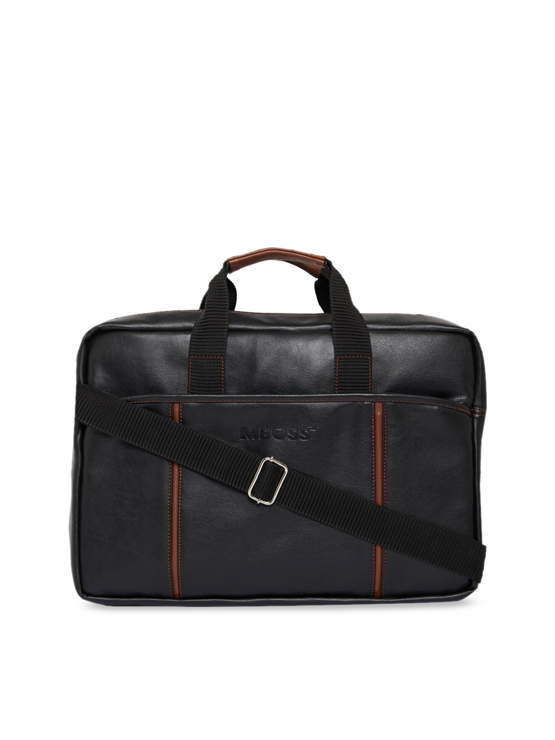

MBOSS Unisex Black Solid Messenger Bag