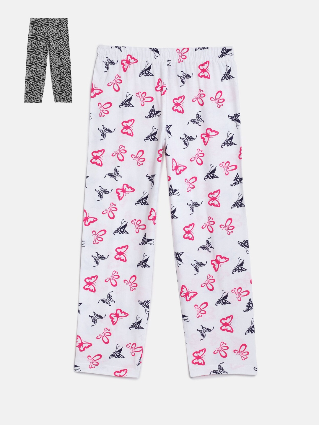 

SINI MINI Girls Pack Of 2 Printed Lounge Pants, Grey