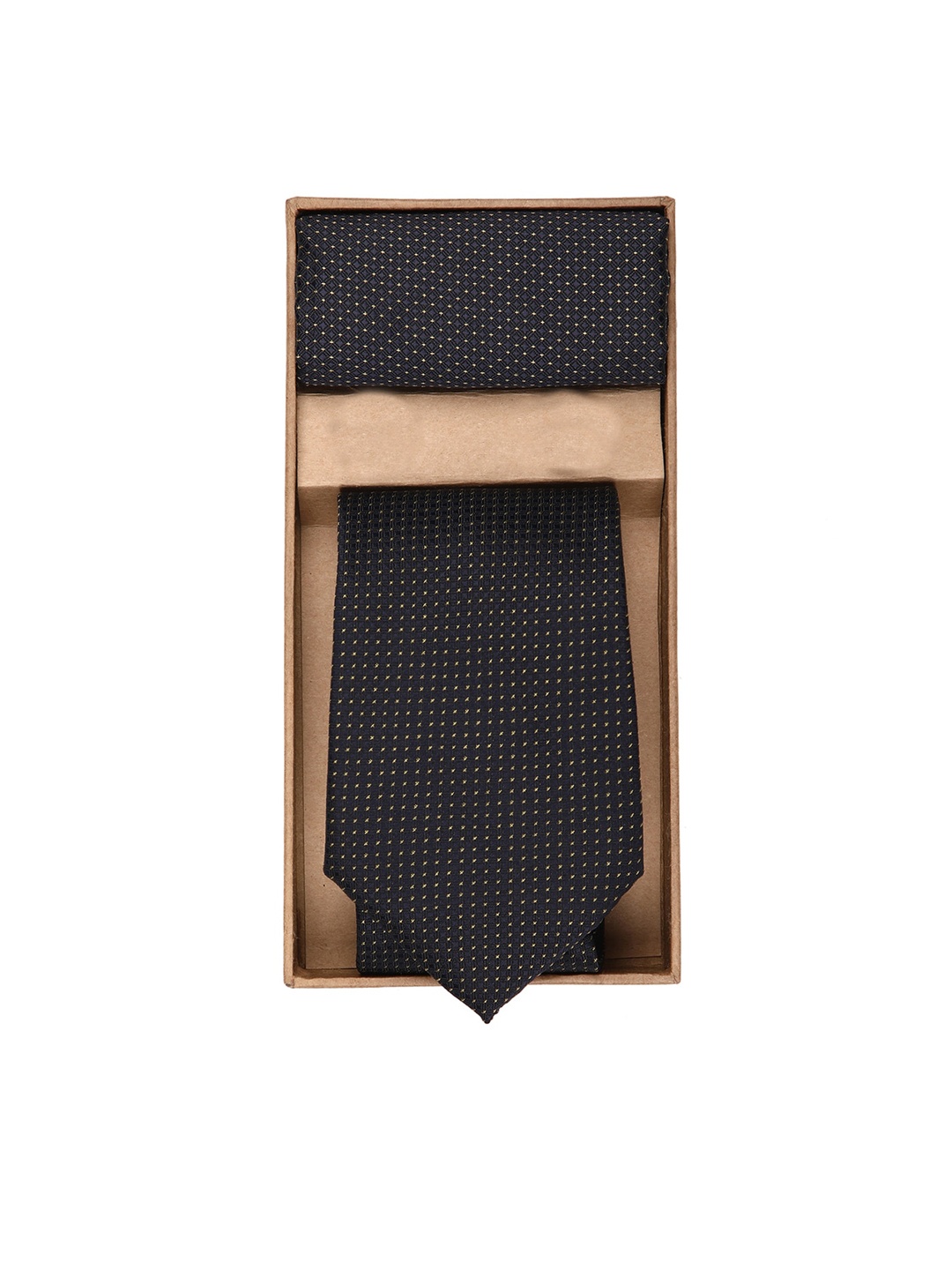 

Blacksmith Men Black & Yellow Self-Design Accessory Gift Set