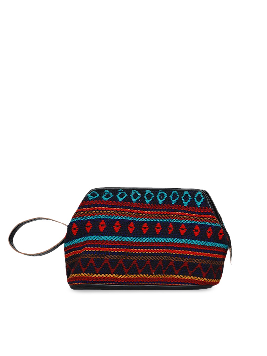 

Anekaant Women Black & Red Geometric Printed Cosmetic Pouch