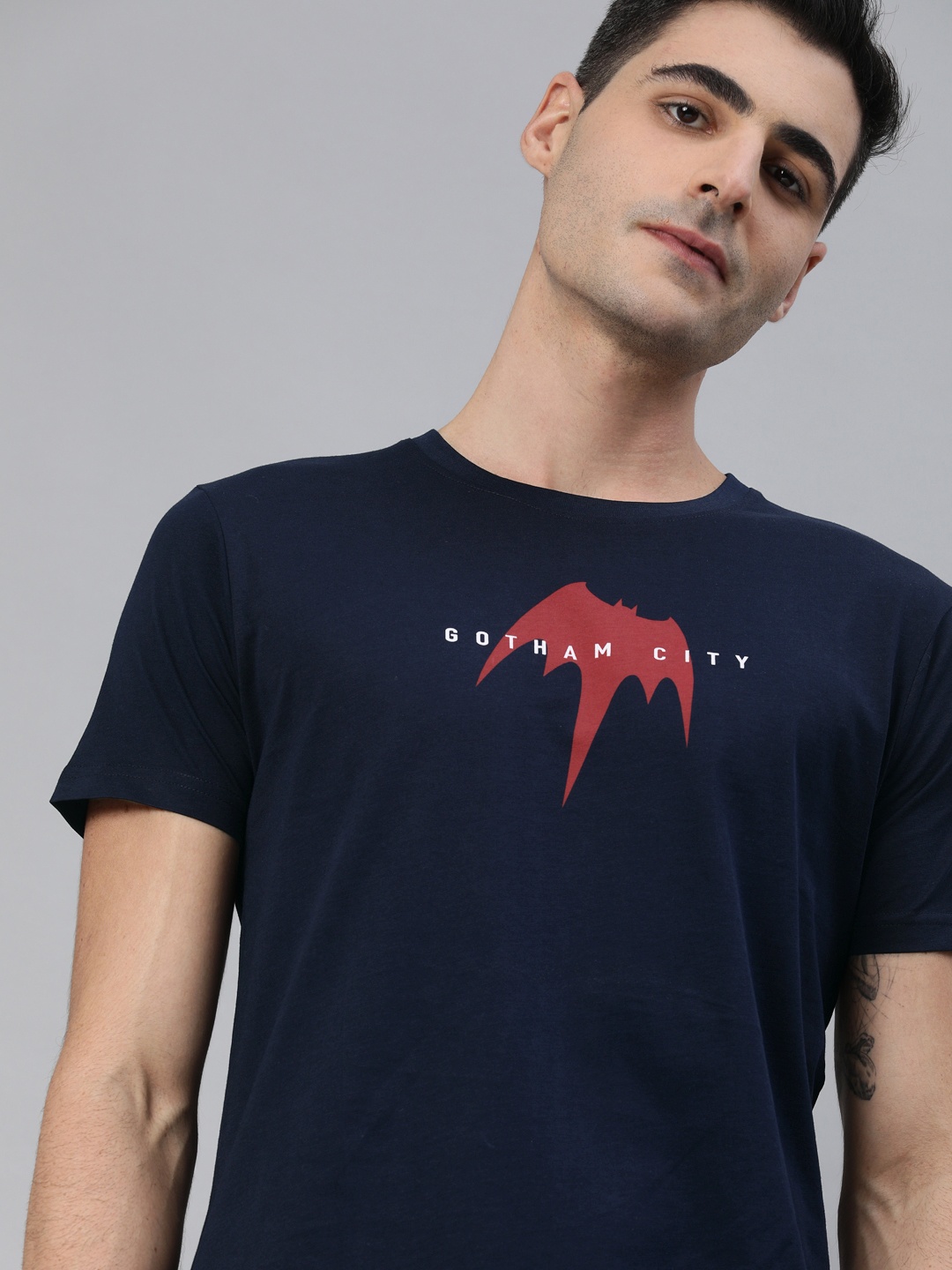

Kook N Keech Men Navy Blue Printed Round Neck T-shirt