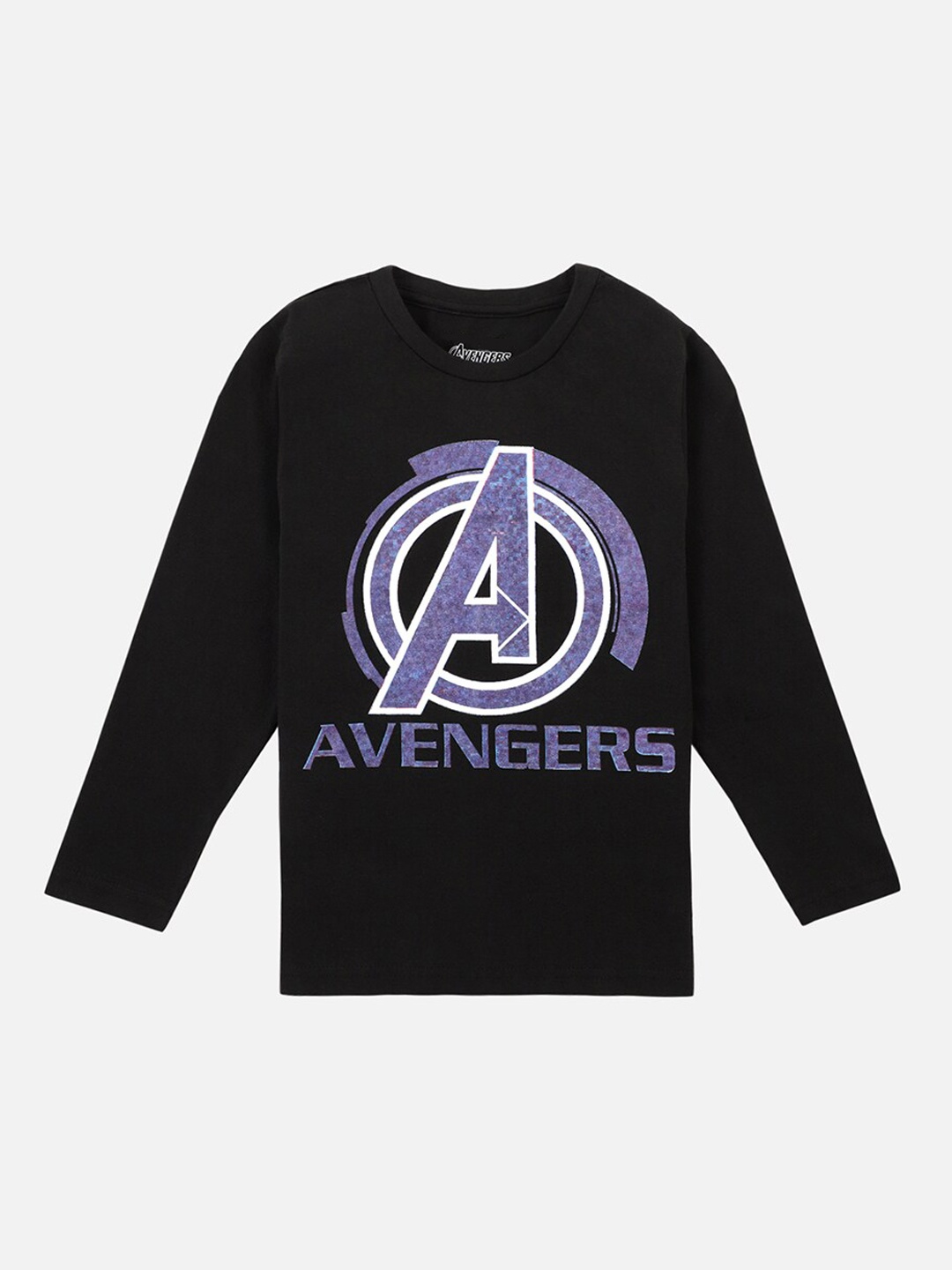

PROTEENS Boys Black & Purple Avengers Print Round Neck T-shirt