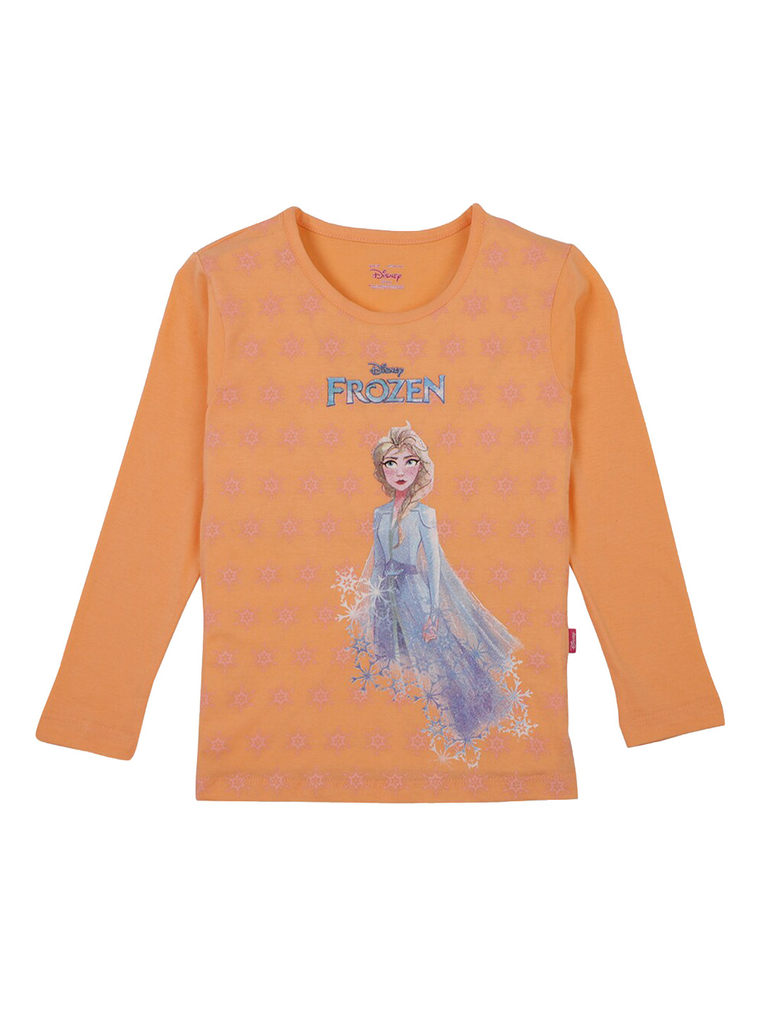 

PROTEENS Girls Peach-Coloured Elsa Frozen Printed Round Neck T-shirt