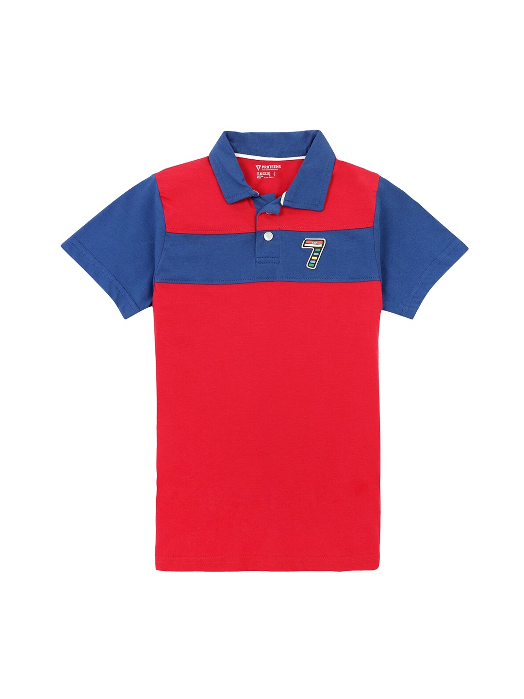 

PROTEENS Boys Red Solid Polo Collar T-shirt