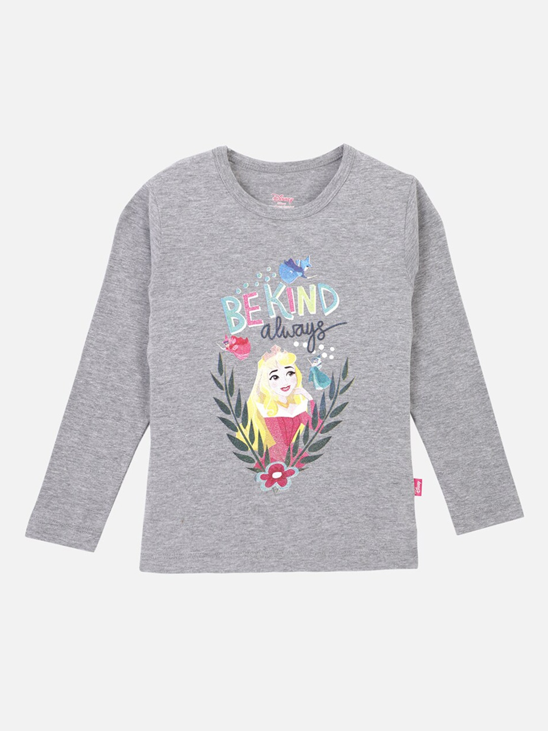 

PROTEENS Girls Grey Disney-Princess Printed Round Neck T-shirt