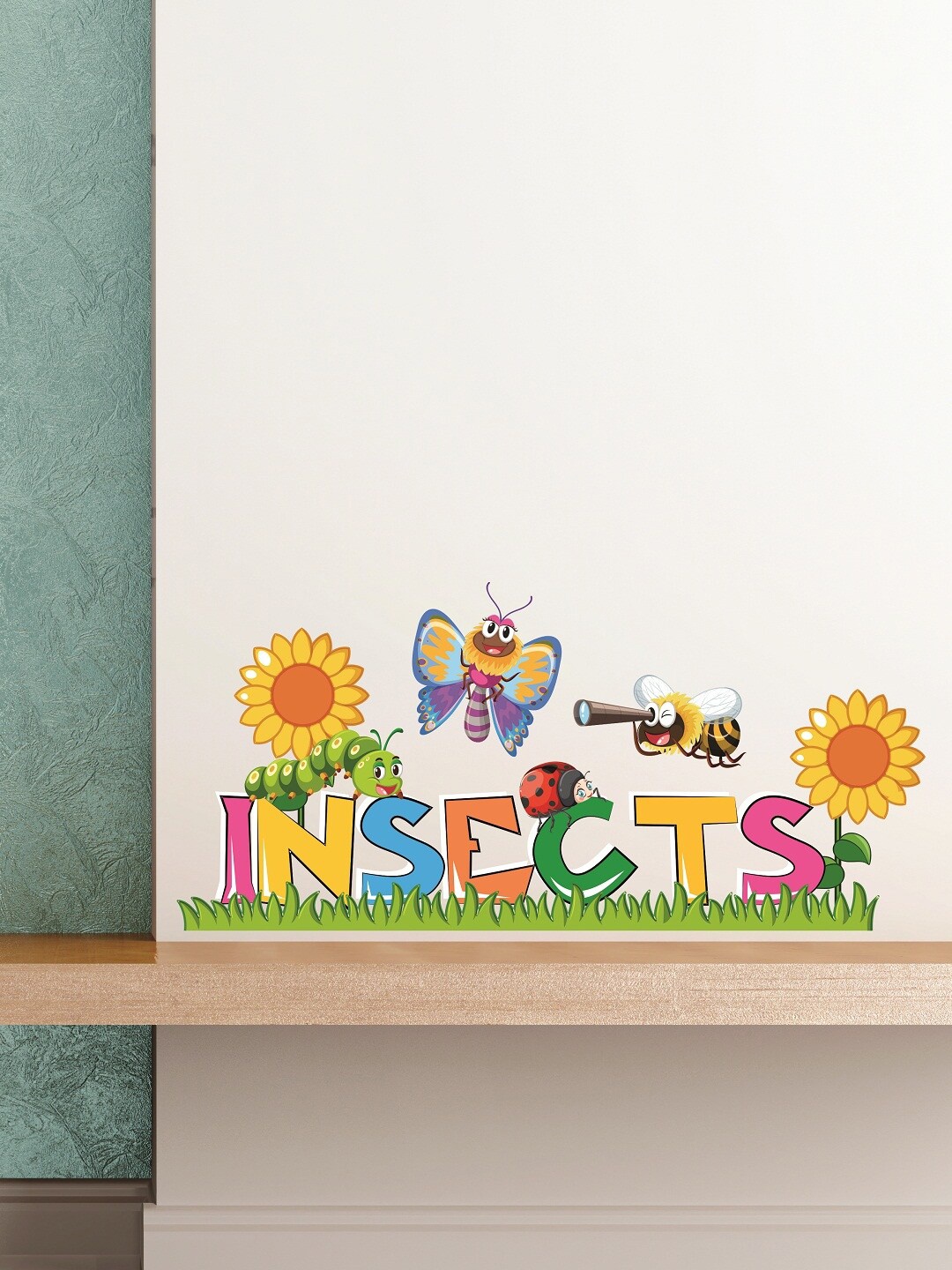 

WALLSTICK Yellow & Green Insects Large Vinyl Wall Sticker