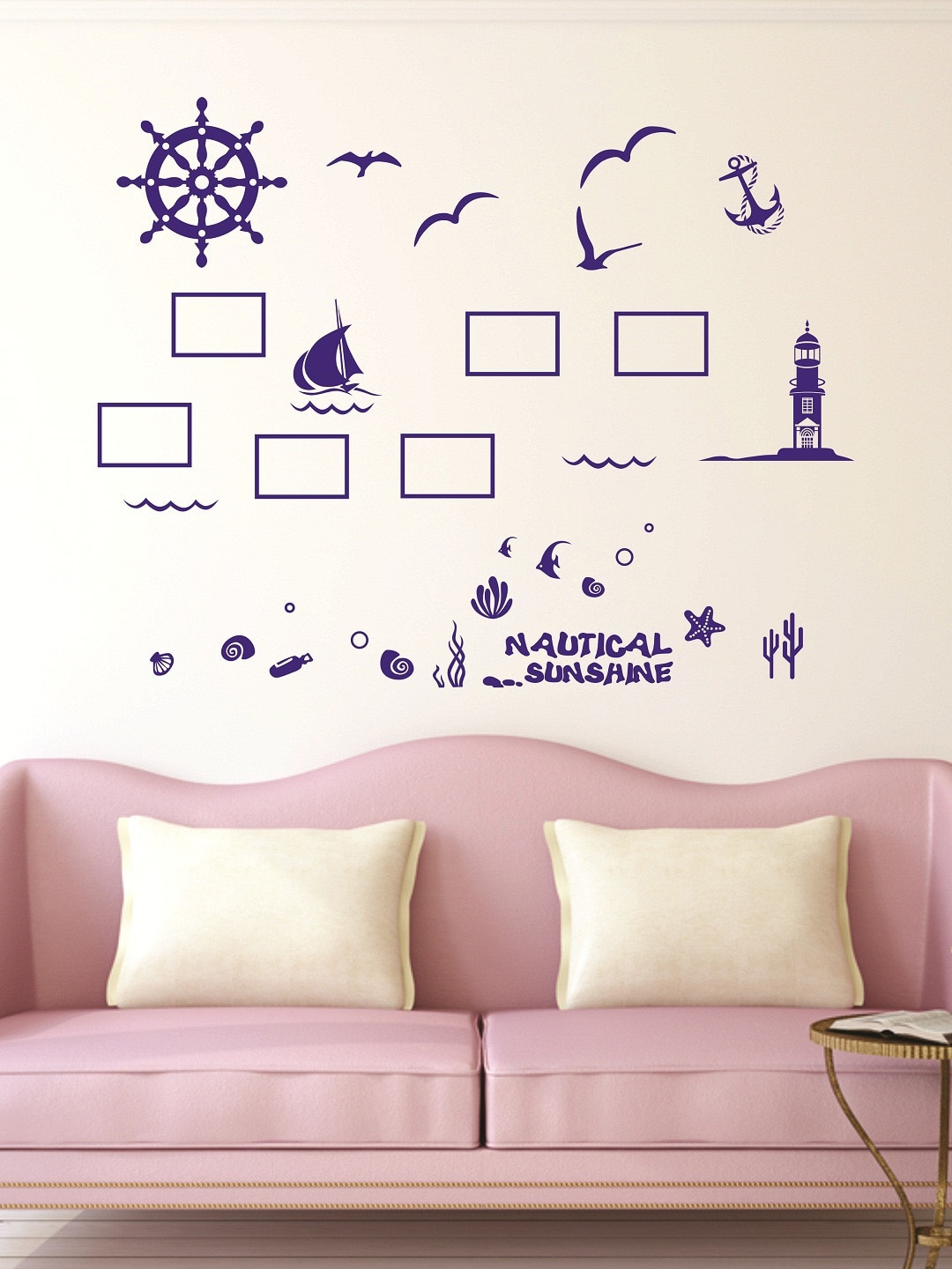 

WALLSTICK Purple Nautical Sunshine Large Vinyl Wall Sticker