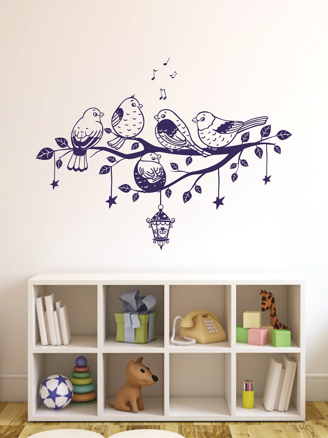 

WALLSTICK Purple Birds On Tree Large Vinyl Wall Sticker