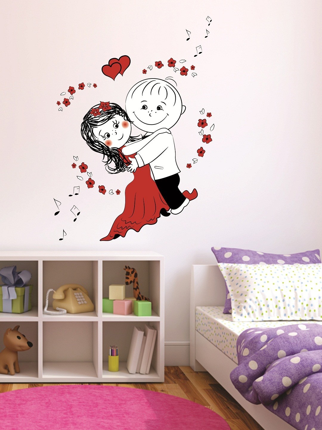 

WALLSTICK Red & Black Love Large Vinyl Wall Sticker