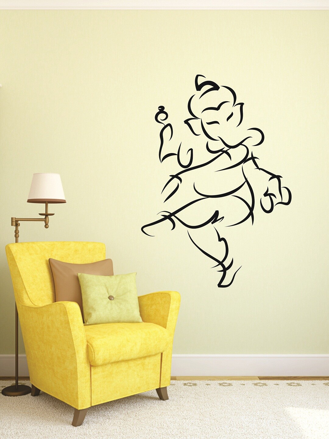 

WALLSTICK Black Lord Ganesha Large Vinyl Wall Sticker