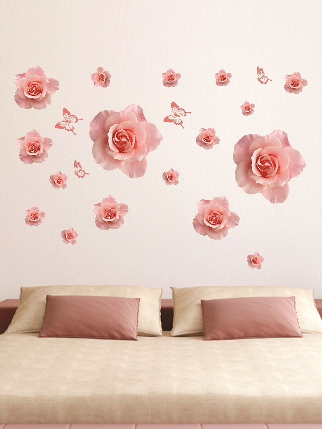 

WALLSTICK Pink Floral Large Vinyl Wall Sticker