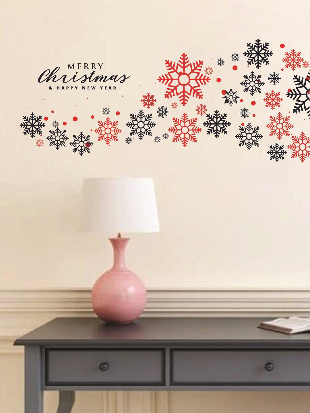 

WALLSTICK Black& Red Christmas Large Vinyl Wall Sticker