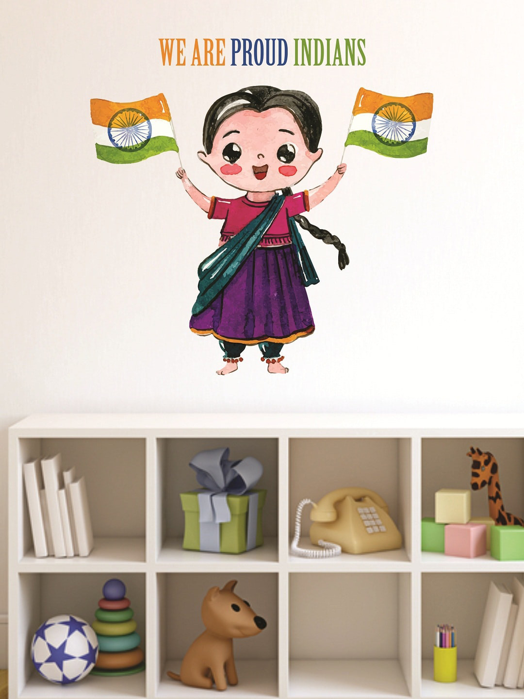 

WALLSTICK Purple & Green Proud Indians Large Vinyl Wall Sticker