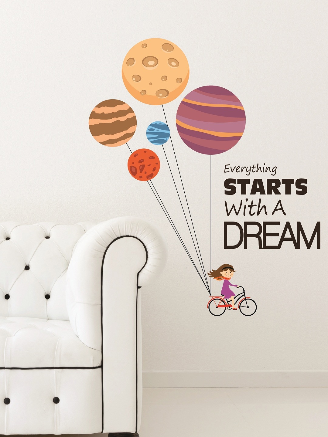 

WALLSTICK Multicoloured Quotation Large Vinyl Wall Sticker, Multi