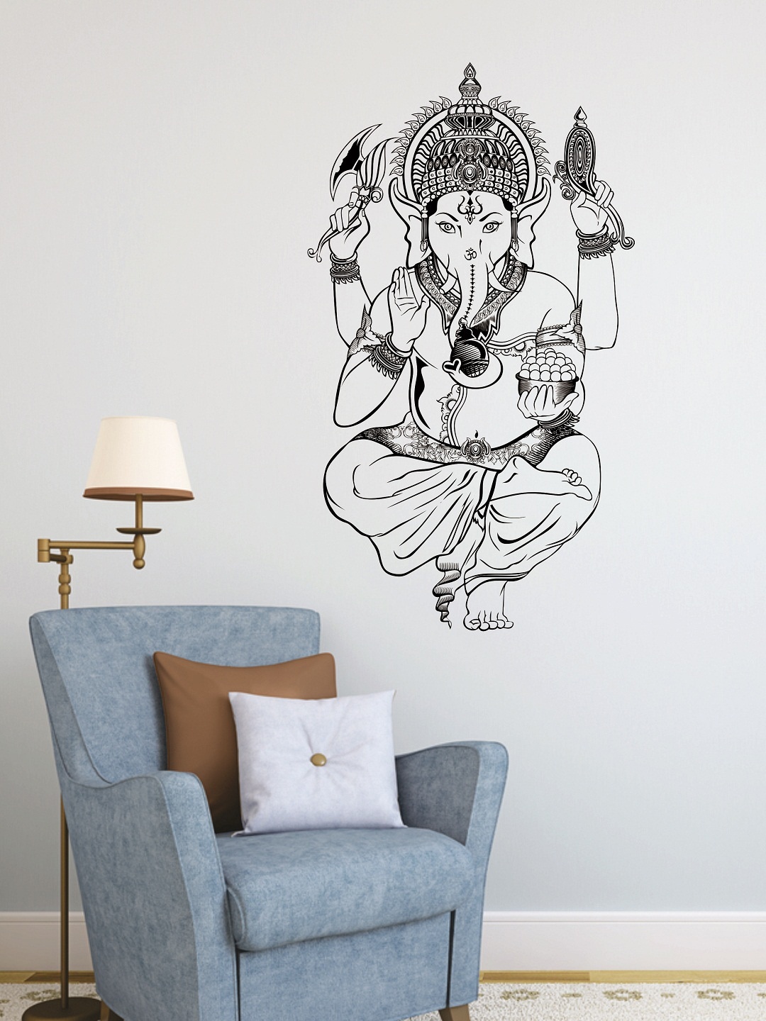 

WALLSTICK Black Lord Ganesha Large Vinyl Wall Sticker