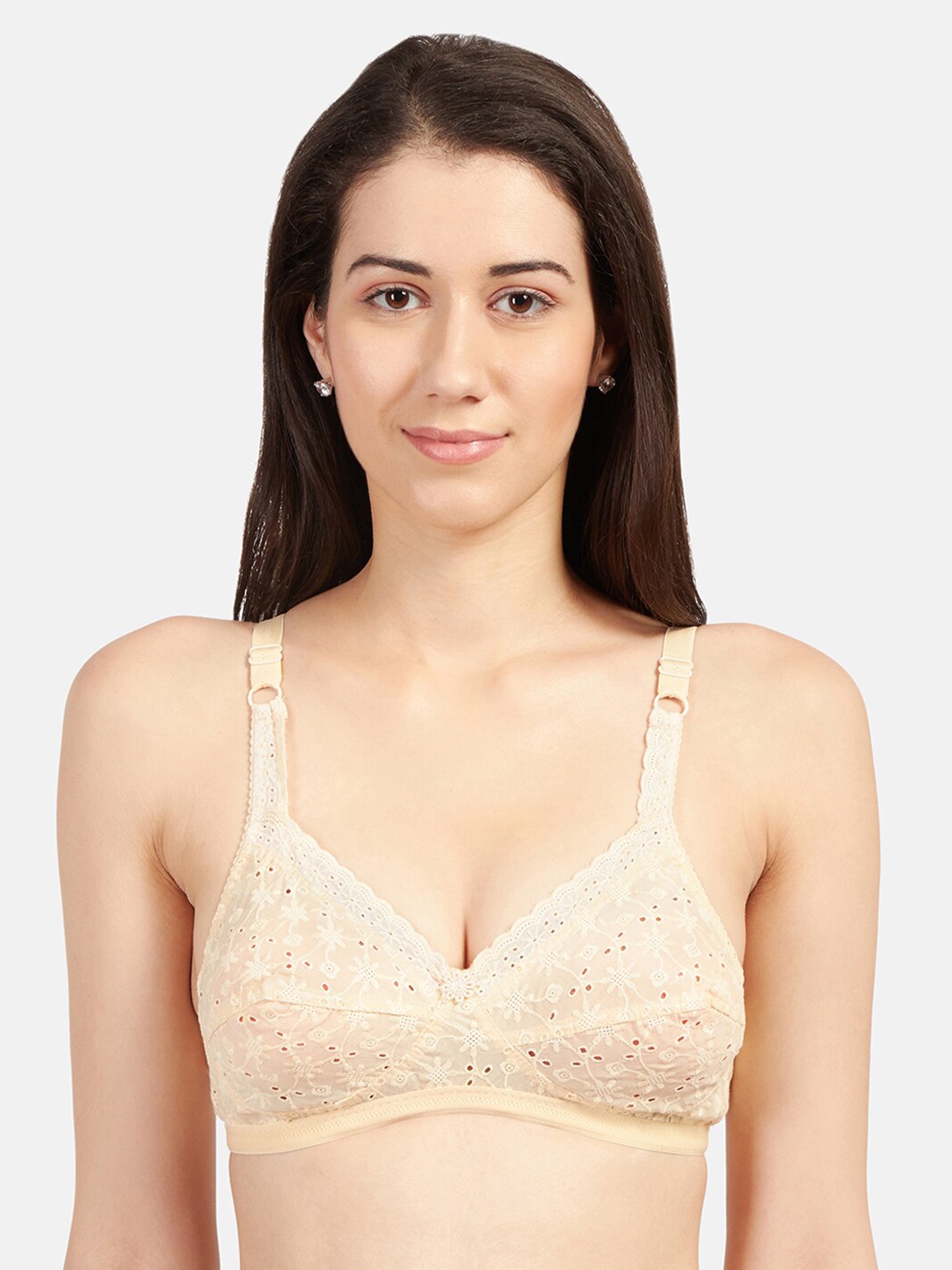 

Sonari Beige Self Design Non-Wired Non Padded Everyday Bra geminiskin30B