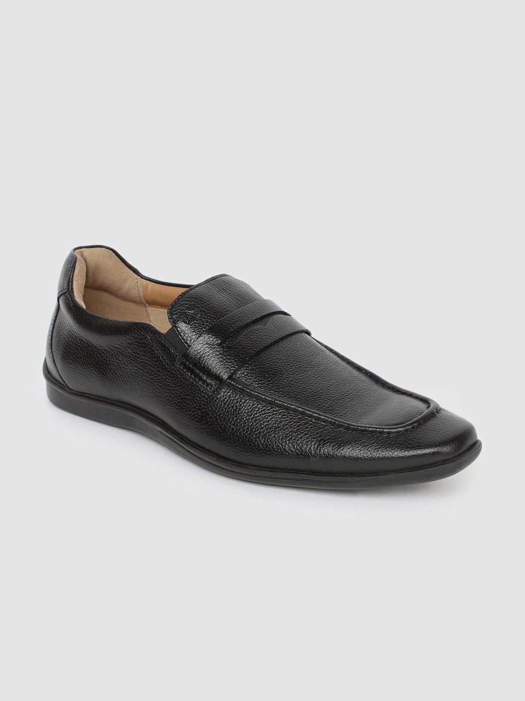 

Arrow Men Black Solid CARDER Leather Semiformal Penny Loafers