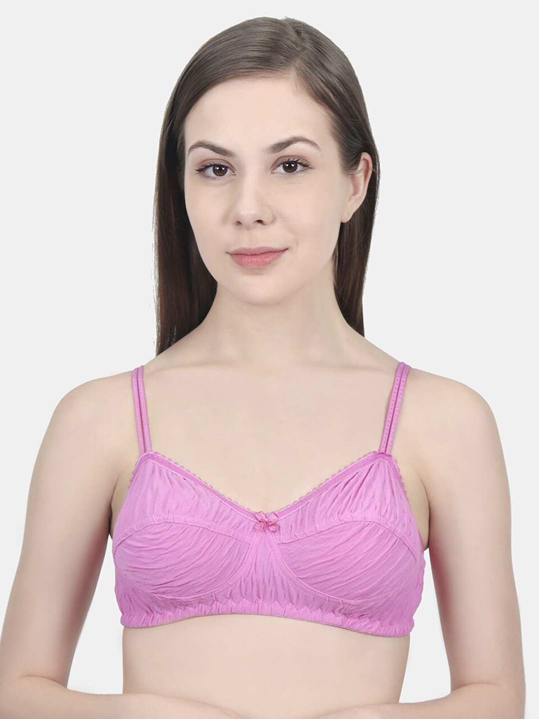 

Innocence Fuchsia Pink Solid Non-Wired Non Padded Minimizer Bra BBAPLIN90182_28B