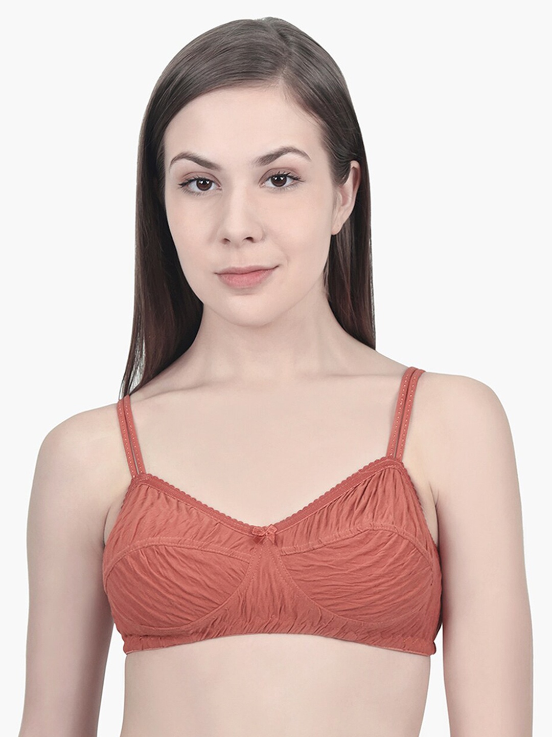 

Innocence Rust-Colored Solid Non-Wired Non Padded T-shirt Bra BBAPLIN90183_28B-