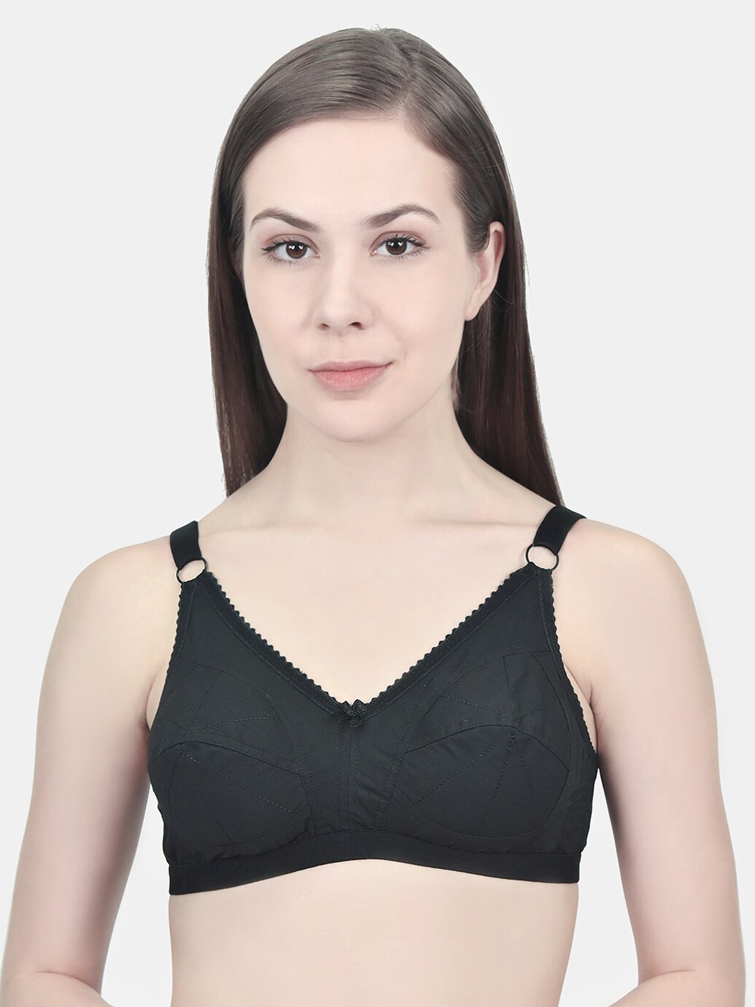 

Innocence Black Solid Non-Wired Non Padded Everyday Bra BBAPLIN90184_28B