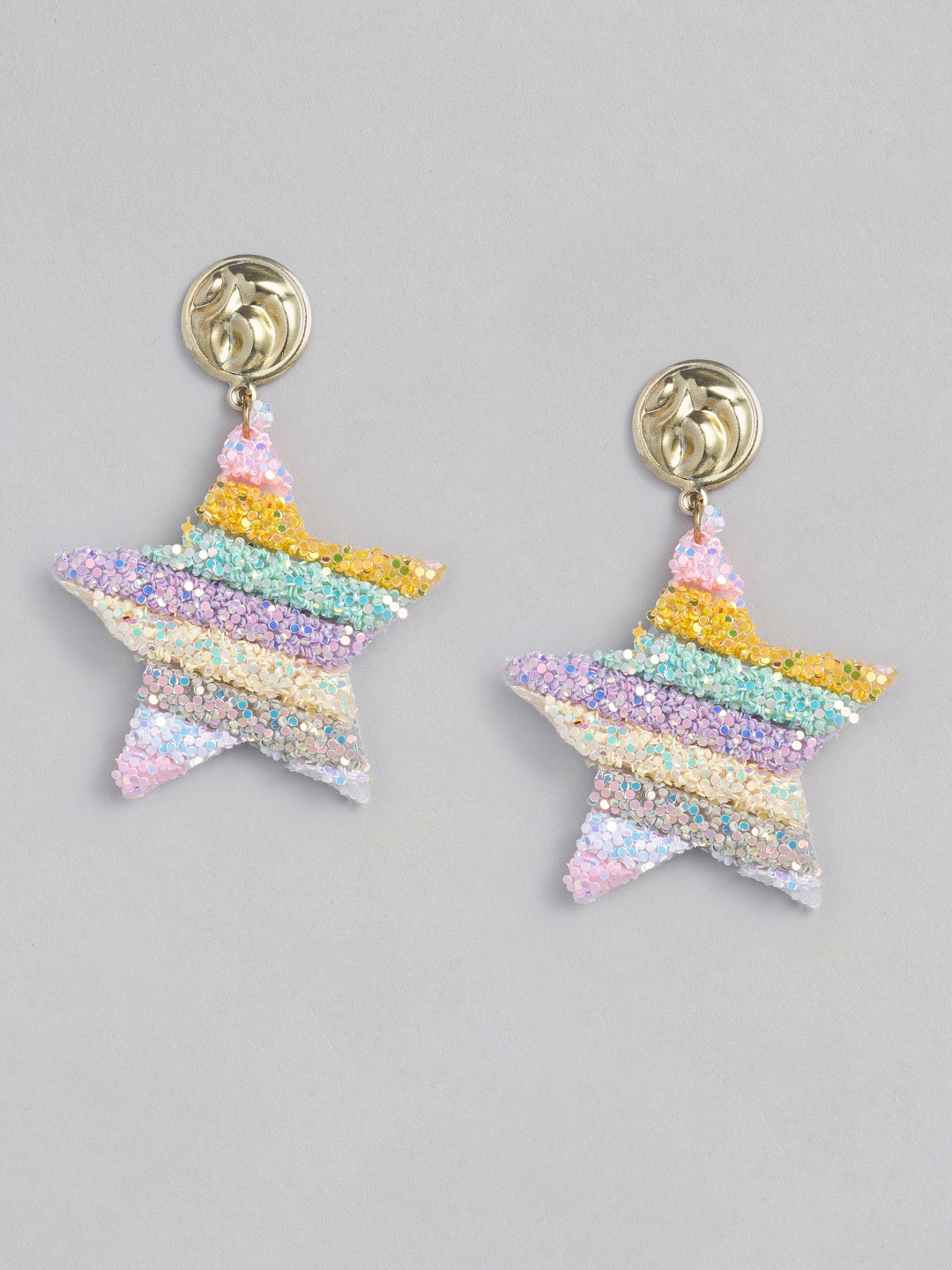 

justpeachy Multicoloured Star Shaped Drop Earrings, Multi