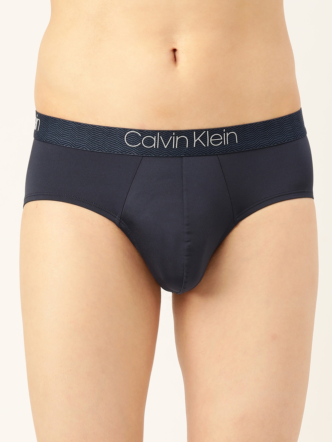 

Calvin Klein Underwear Navy Blue Solid Shine Micro Hip Brief NB2659VN7-VN7-BLUE SHADOW