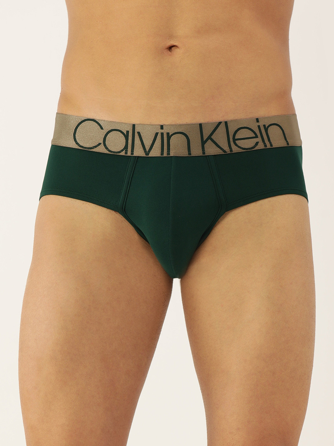 

Calvin Klein Underwear Green Black Solid Briefs NB25397Z7