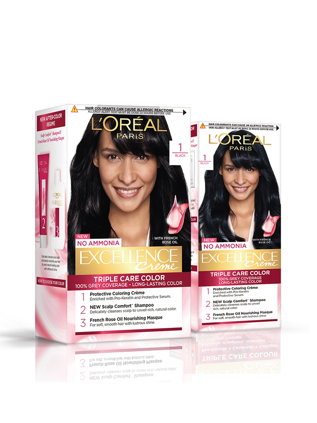 

LOreal Set Of 2 Excellence Creme (Big+Small) Hair Color - Black 1