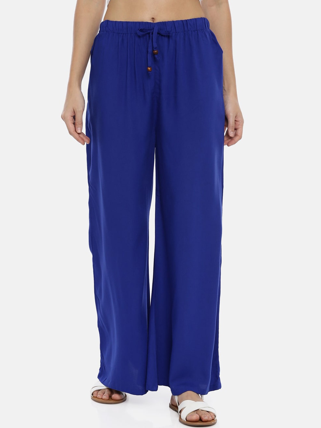 

GOLDSTROMS Women Blue Solid Flared Palazzos