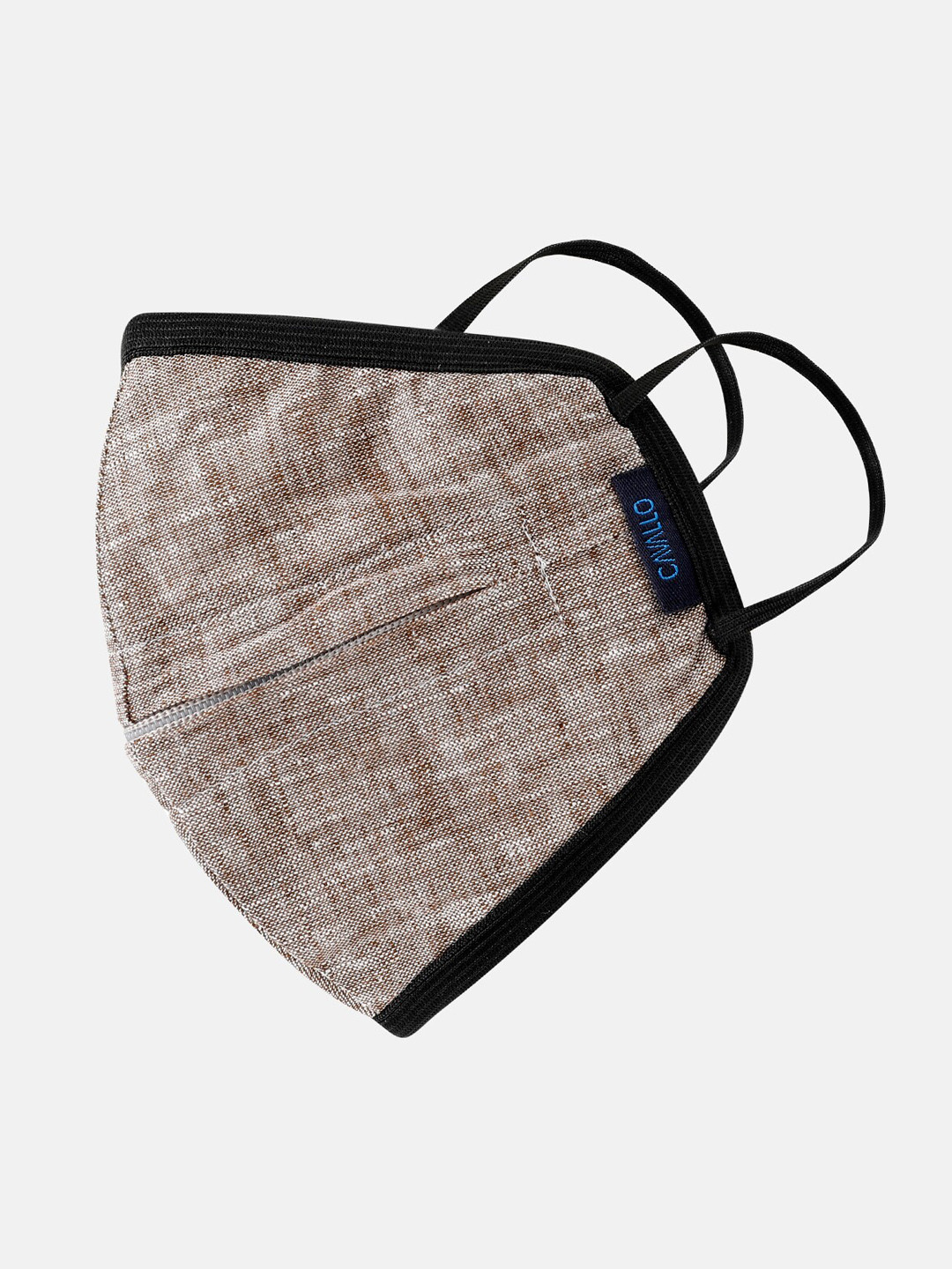 

CAVALLO by Linen Club Adults Brown Solid 3-Ply Reusable Linen Cotton Cloth Mask