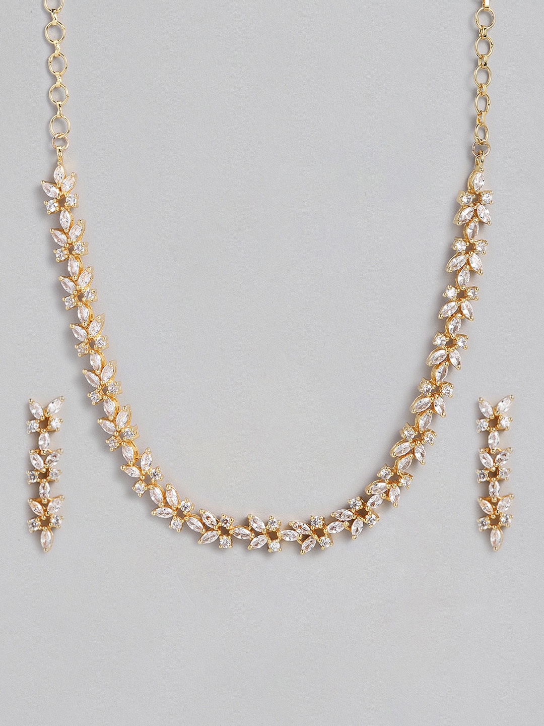 

justpeachy Women Gold-Plated Stone Studded Jewellery Set