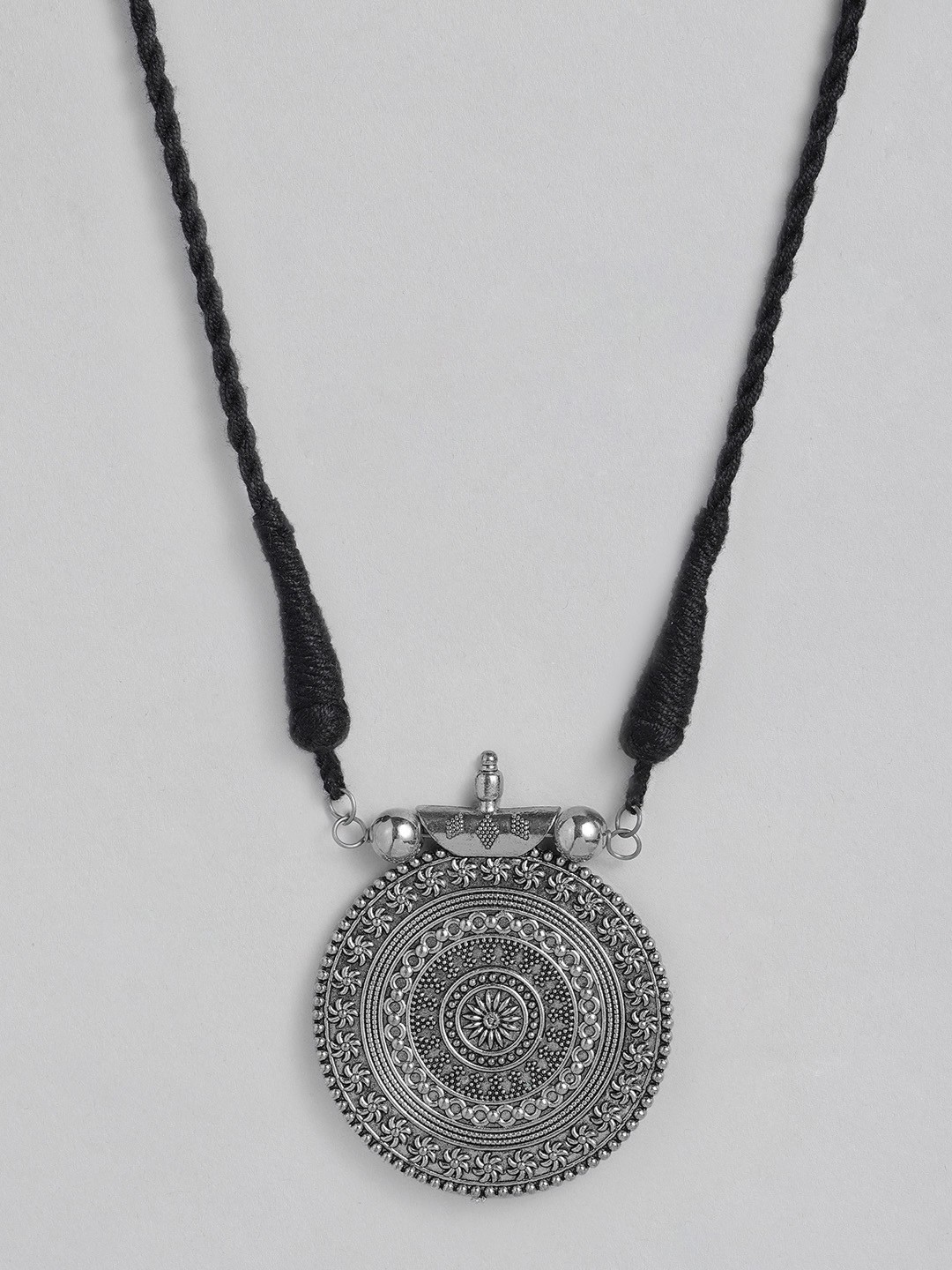 

justpeachy Silver-Plated Oxidised Necklace